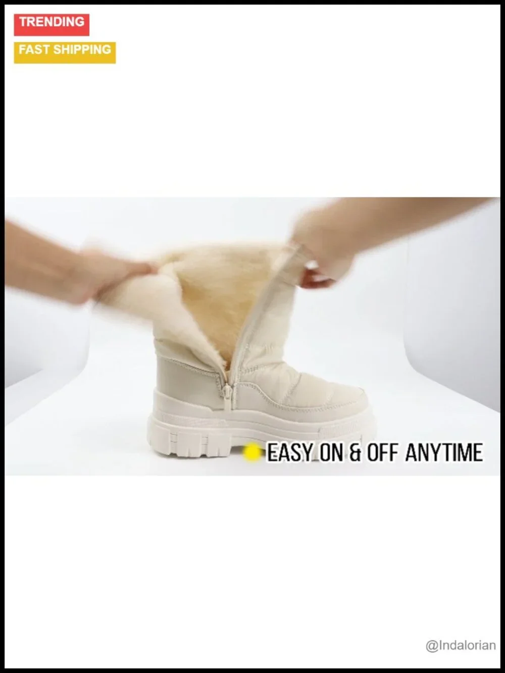Mid-Calf Waterproof Platform Winter Boots with Side Zipper